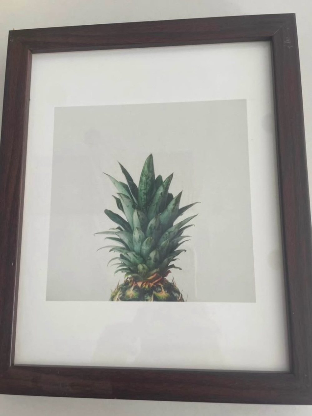 Framed Pineapple Wall Art with frame - Green Botanical Print